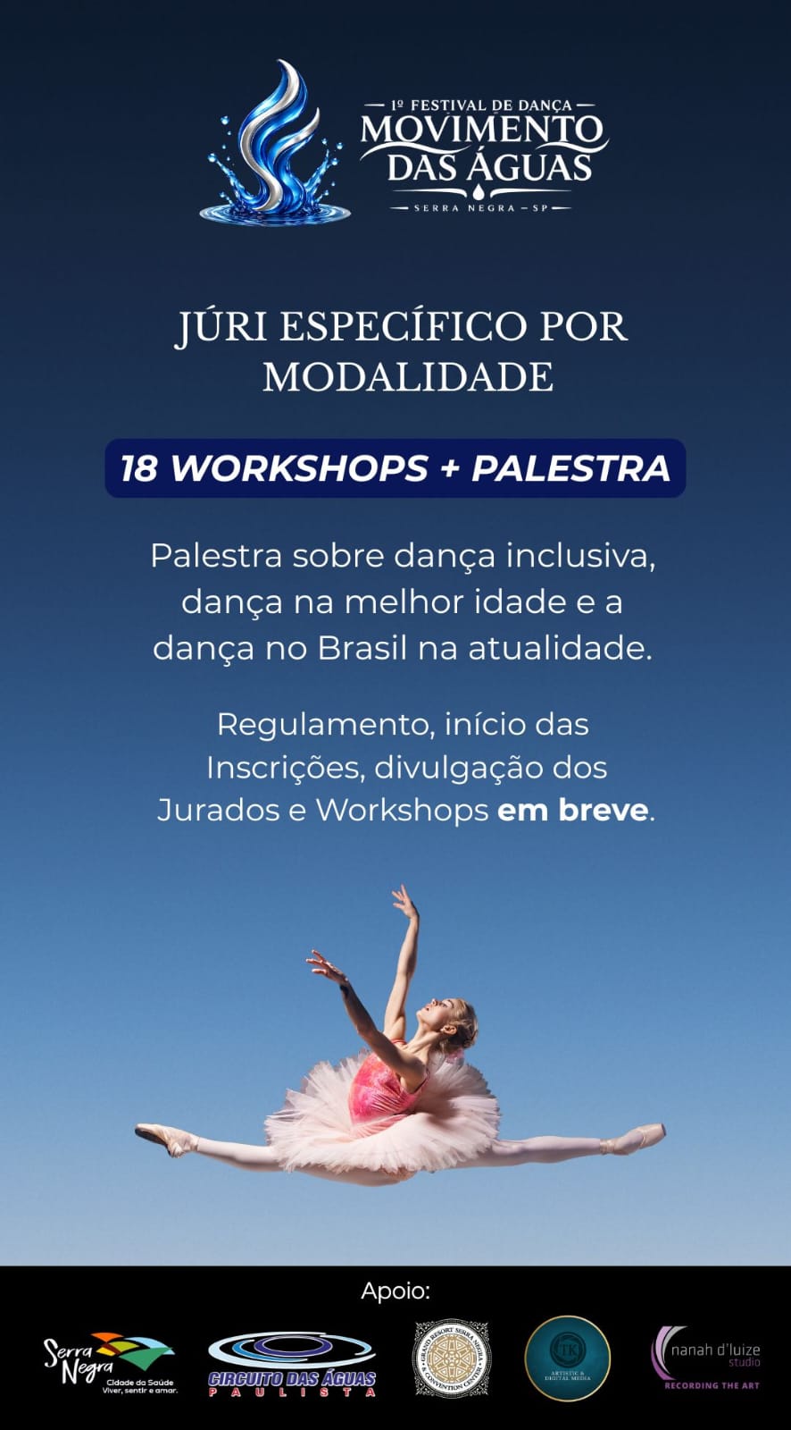 1º Festival de Dança Movimento das Águas chega a Serra Negra em setembro